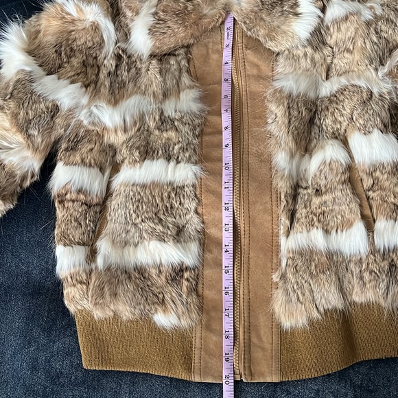 Authentic Two-Tone Rabbit Fur Jacket Size Small - Picture 10 of 13
